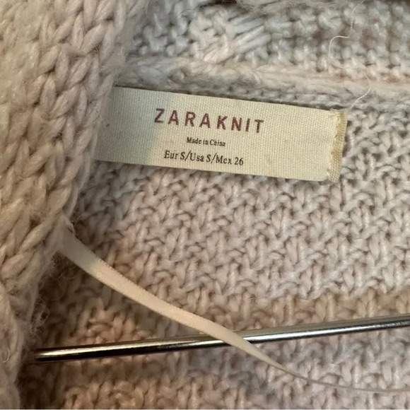 ZaraKnit Cream Cable Knit Open Front Cardigan size Small - Picture 4 of 5